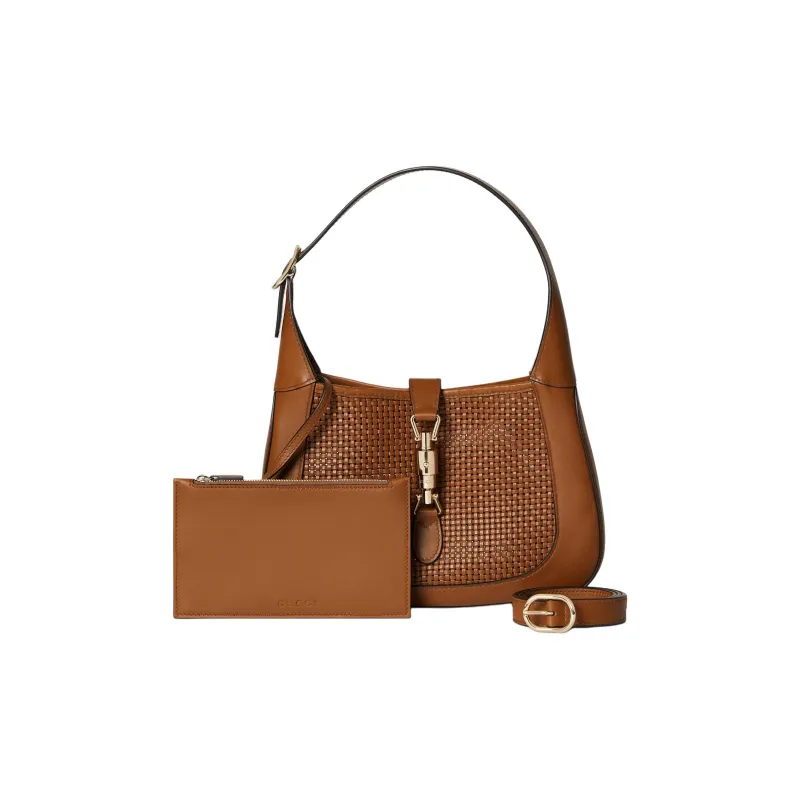 GUCCI Jackie 1961 Leather Handbag, Shoulder Bag Medium Size Women's Brown-1