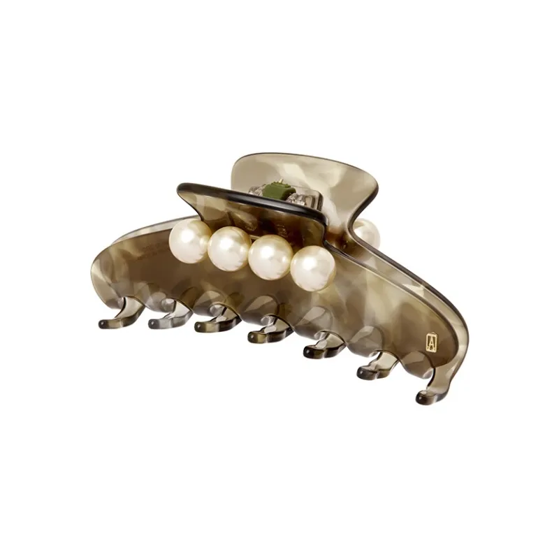 ALEXANDRE DE PARIS Camouflage Jade Bead Collection Large Claw Clip Women's-2