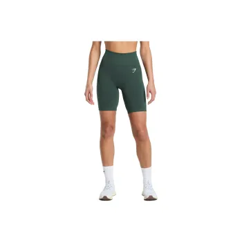 GYMSHARK Yoga Shorts Women's Forest Green Linen