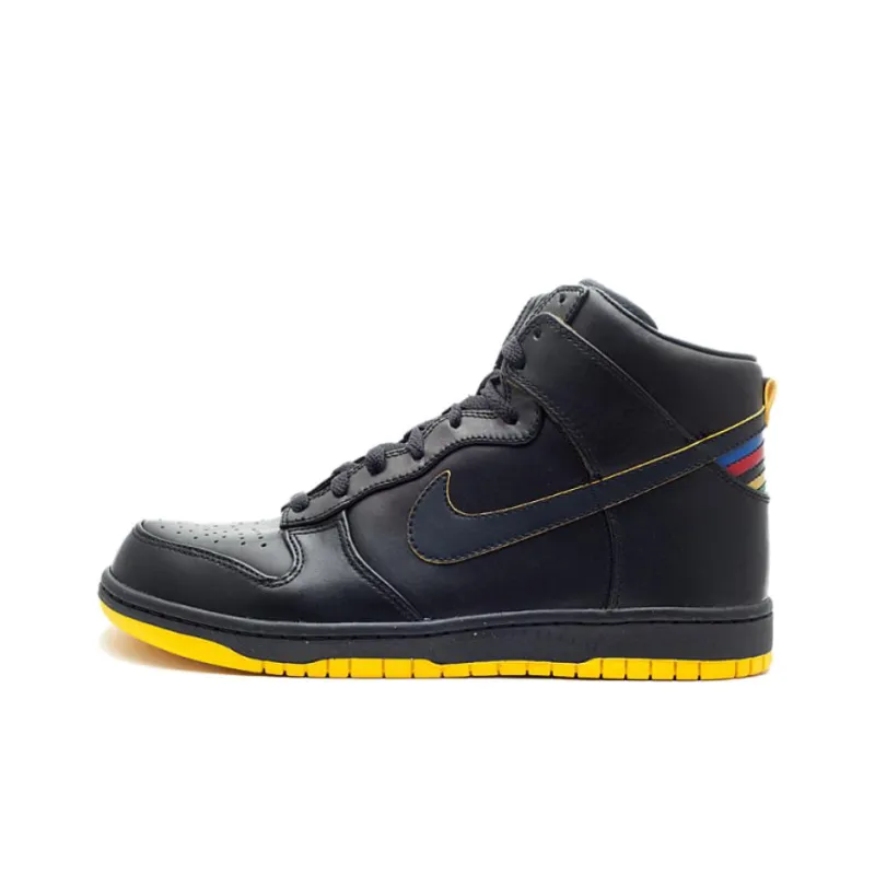 Nike Dunk Slip Resistant And Breathable High Top Skateboard Shoes Unisex Black-0