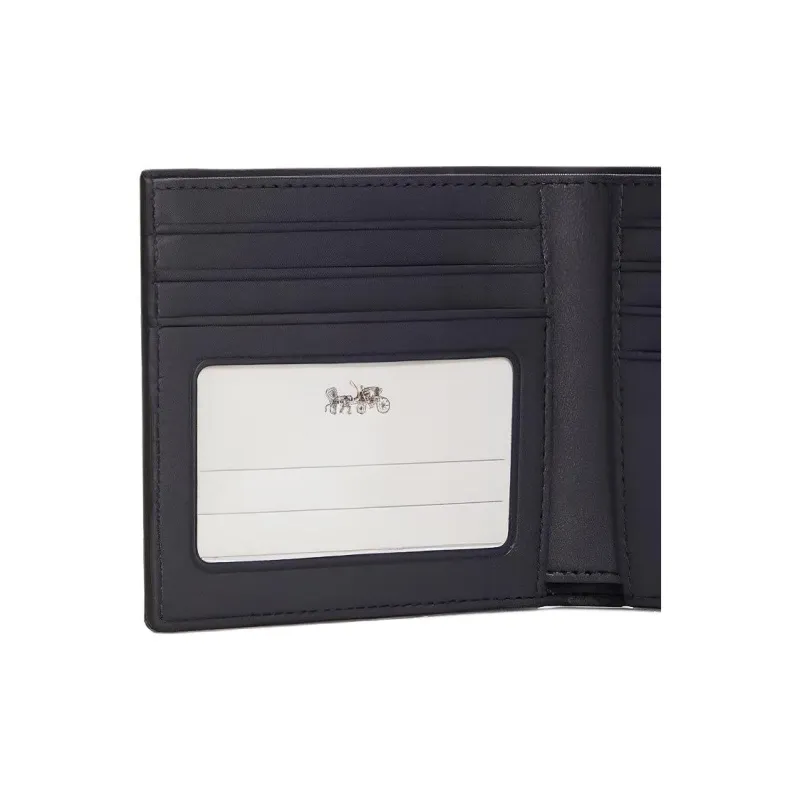 COACH Billfold Wallet Coated Canvas Card Holder Wallet Men's Light Sapphire Blue-2
