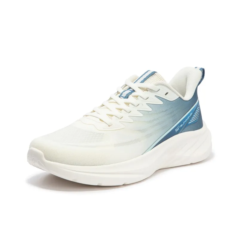 361° Cushioning Anti Slip And Wear Resistant Low Top Running Shoes Men's White Blue-2