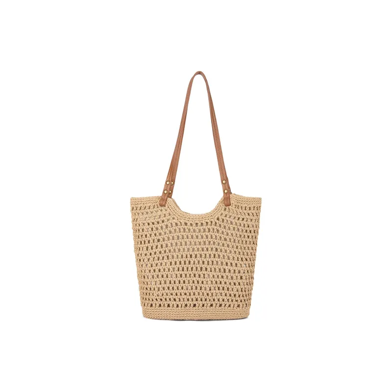 JOSINY Fabric Tote Bag, Shoulder Bag Women's Ecru/Coffee-8