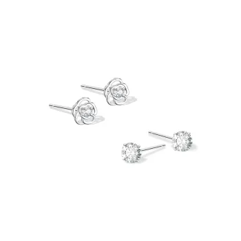 KUMET Sterling Silver Stud Earrings Women's