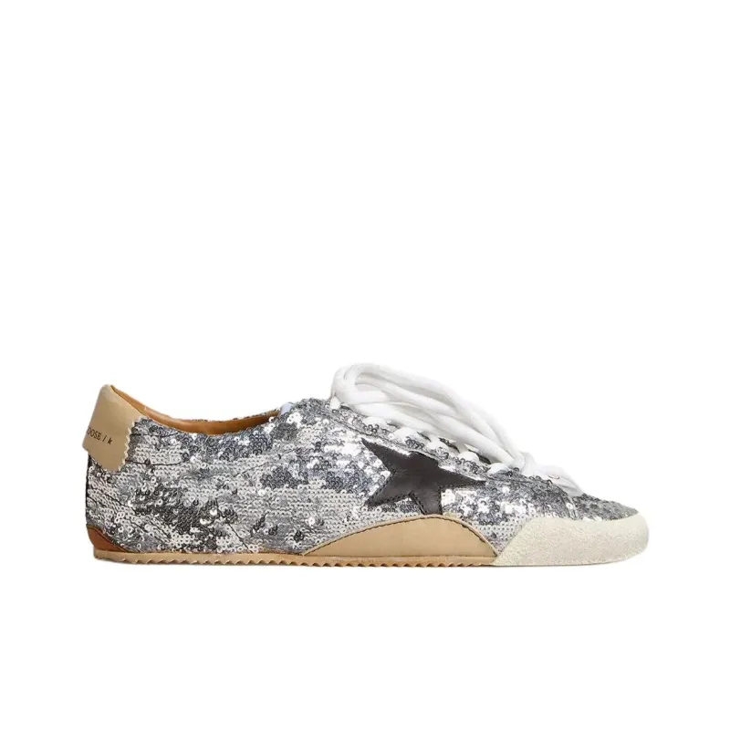 Golden Goose True Star Low Top Casual Shoes Men's Silver-1