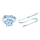 [Sky Blue]Pixel Floral+Sky Blue Collar+Sky Blue Leash