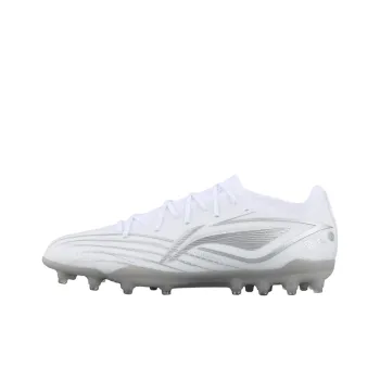 LiNing MG Rubber Short Studs Artificial Ground Anti Slip Wear Resistant Soccer Shoes Men's White Silver