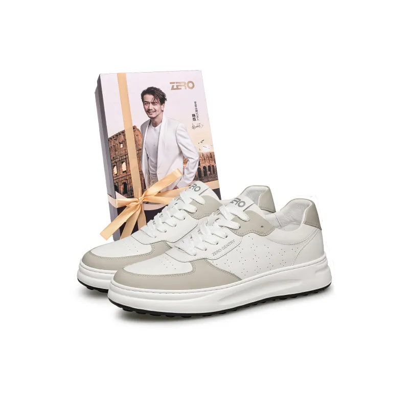 ZRO Skateboard Shoes Men Low Top White/White Gray/White Blue-6