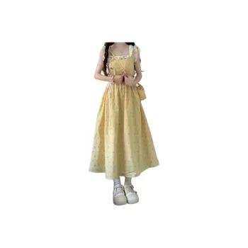XIANSINIAO Slip Dresses Women's Yellow