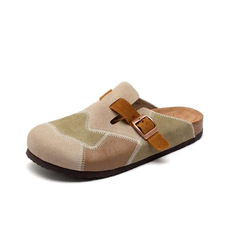 JEANSWEST Cork Sole Quiet, Odor Resistant, Slip Resistant Closed Toe Slippers Unisex-1