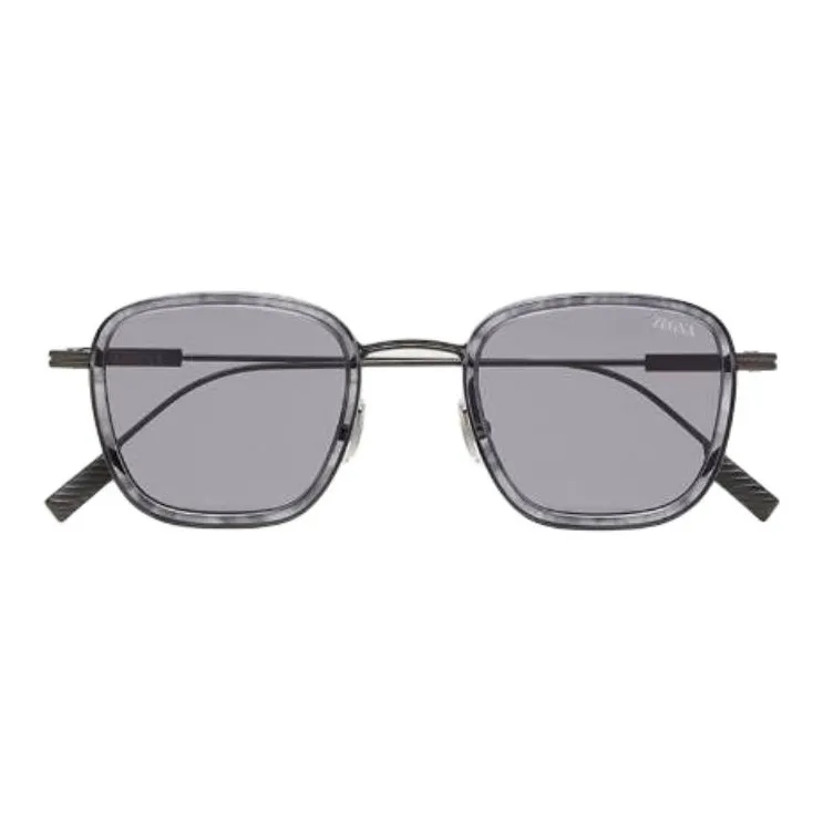 Zegna Acetate Square Sunglasses Unisex Gray-1