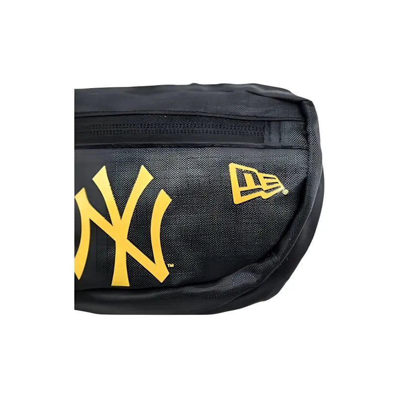 New Era Polyester One Shoulder Crossbody Fanny Pack Mini Unisex Black Yellow-5