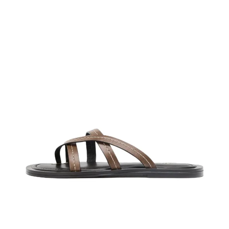 ZARA Abrasion Resistant Flip Flops Women's Brown-0