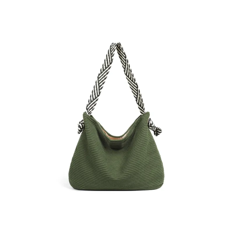 PT'SON Fabric Underarm Shoulder Bag Tote Regular Women's Green-6