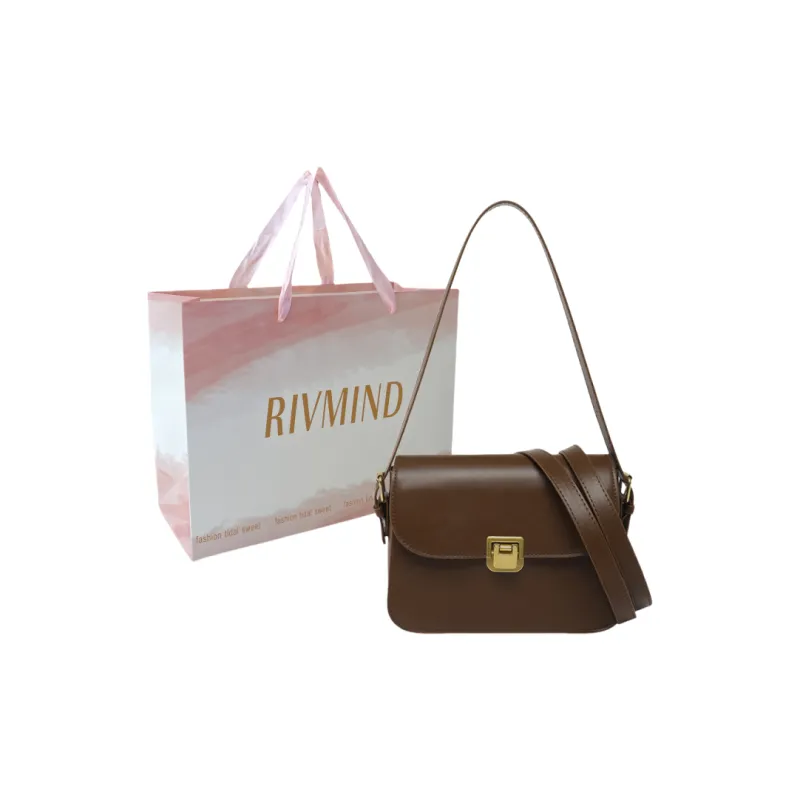 RIVMIND PU Shoulder Bag Women's White/Black/Coffee/Brown-11