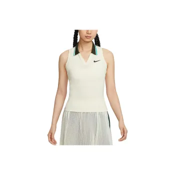 Nike Court SlamDri Fit Tank Top Women's Light Ivory White/Cactus Green/Black