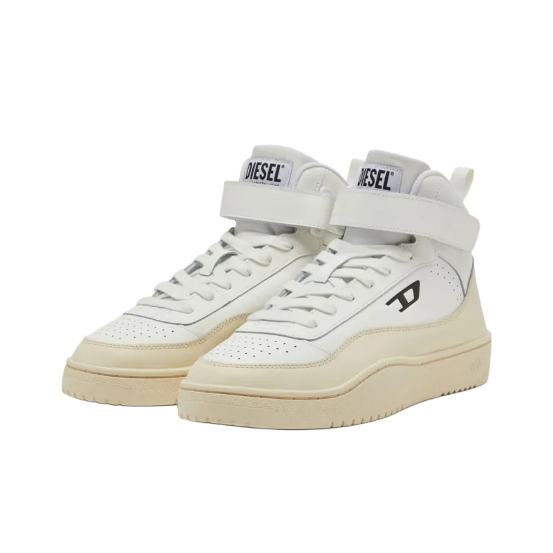 DIESEL S Tracker D Mid Top Skateboard Shoes Men's White-3