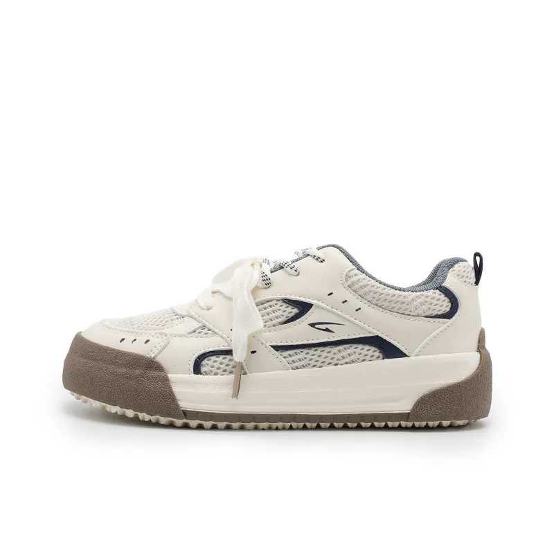 DEERWAY Abrasion Resistant Lightweight Slip Resistant Low Top Casual Shoes Women's Beige Blue-0