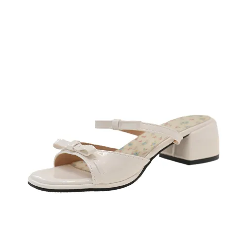 AJPAP Leather Patchwork Slide Slippers Women's