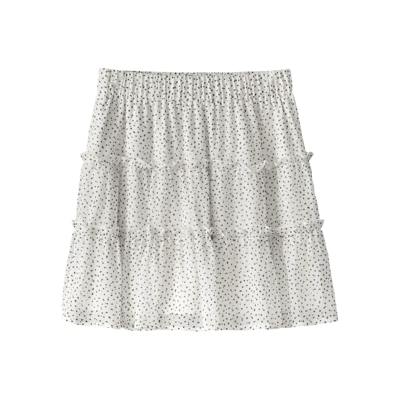 Fstudio Korean Style Polka Dot Soft And Elegant Outfit With Half Length Shirring Casual Short Skirts Women's-8