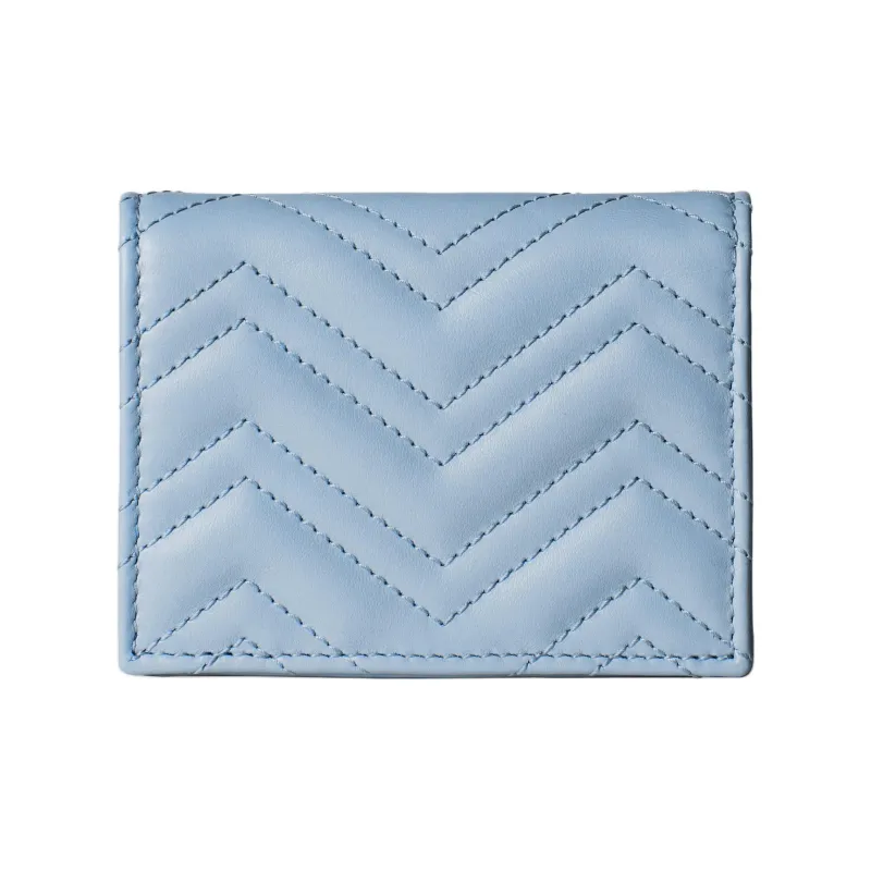 GUCCI Leather Wallet Mini Women's Light Blue-3