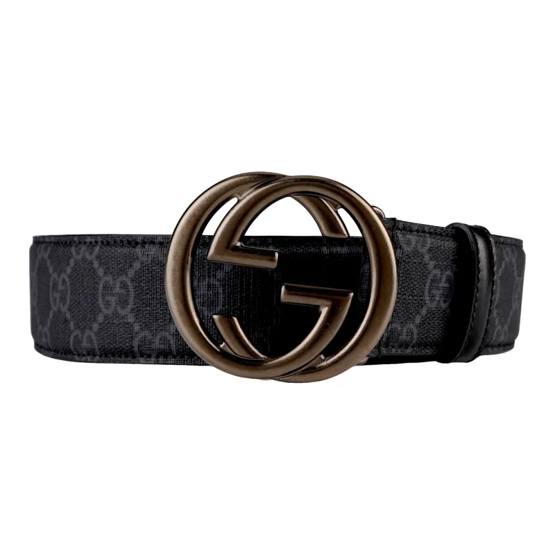 GUCCI Gg Interlocking G Buckled Belt-1