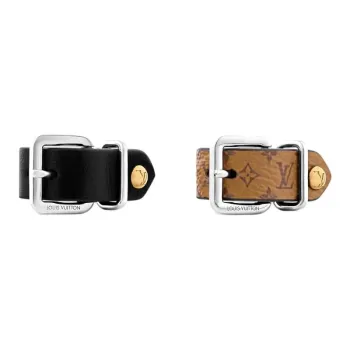 LOUIS VUITTON Leather Rings Women's Black/Brown