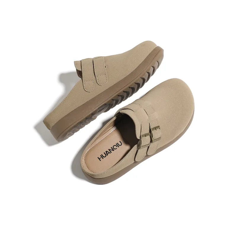 HUANQIU Abrasion Resistant Quiet Closed Toe Slippers Women's Chestnut-4