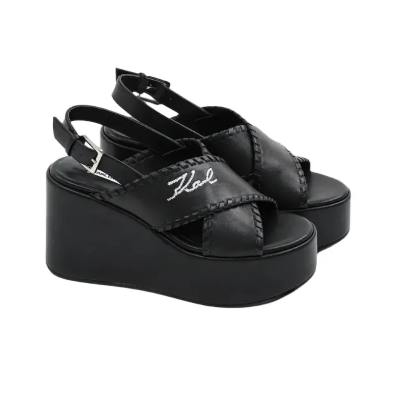 KARL LAGERFELD Wendy One Strap Sandals 12cm Women's Black-2