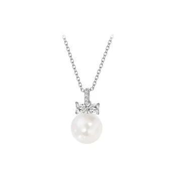 SHINE S925 Silver, Synthetic Cubic Zirconia, Synthetic Pearl Necklaces Women's
