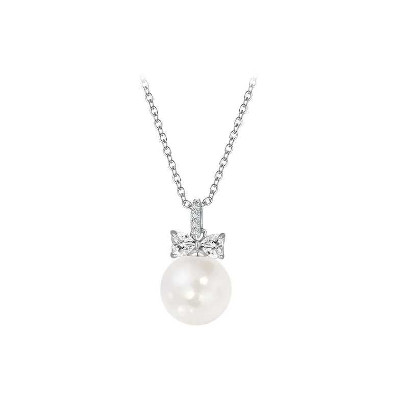 SHINE S925 Silver, Shell Pearl, Zircon Necklaces Women's-0