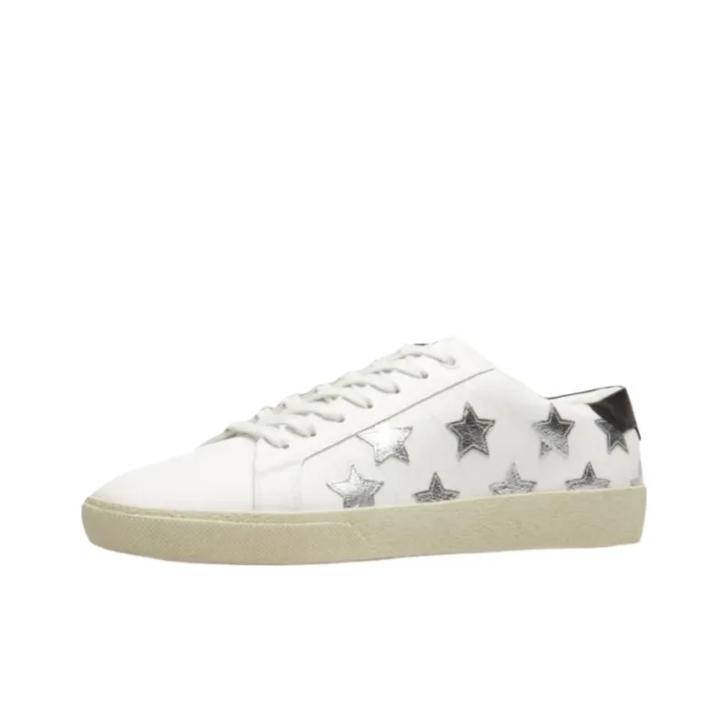 SAINT LAURENT Star Low Top Skateboard Shoes Men's White-0