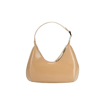 By Far Baby Amber Cow Leather Shoulder Bag, Baguette Bag, Dumpling Bag, Handbag, Shoulder Bag Women's Light Brown