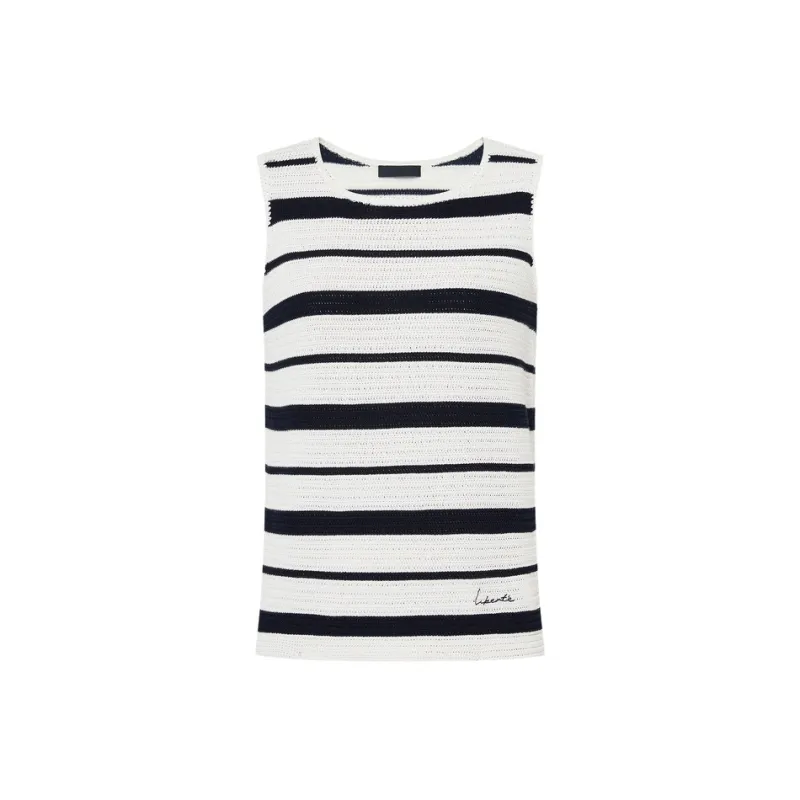 MO&CO Tank Tops Women's Blue White Stripes Color-0
