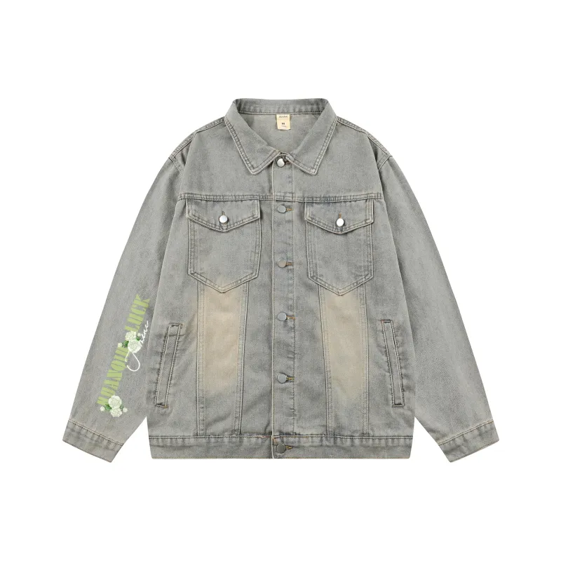HUANQIU Denim Jackets Unisex-5
