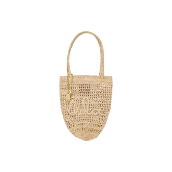 Chloe Raffia Tote Bag, Shopping Bag, Handbag Trumpets Women's Sand