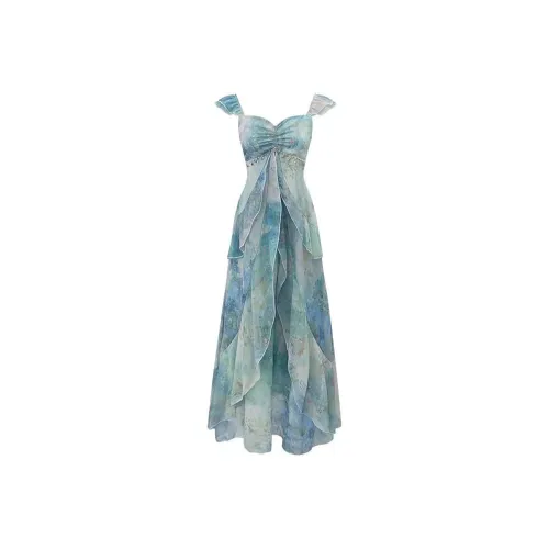 Mu Xiao Xin Slip Dresses Women's Light Green
