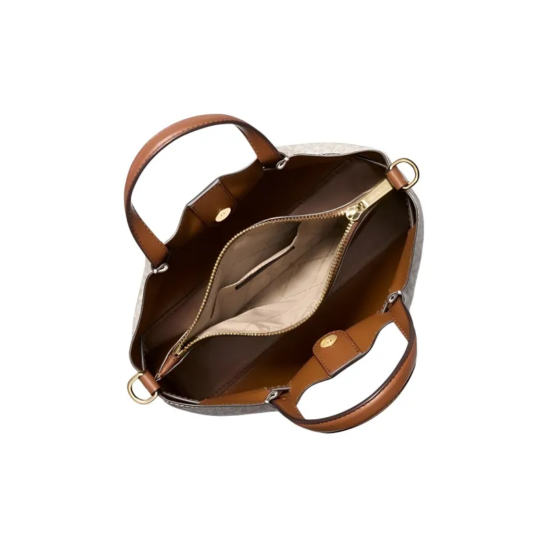 MICHAEL KORS Artificial Leather Shoulder Bag, Crossbody Bag, Handbag Trumpets Women's Vanilla White & Acorn Brown-3