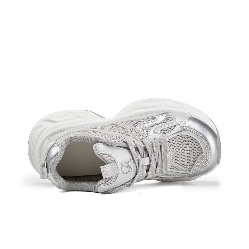La Chapelle Low Top Chunky Sneakers Women's Silver-5