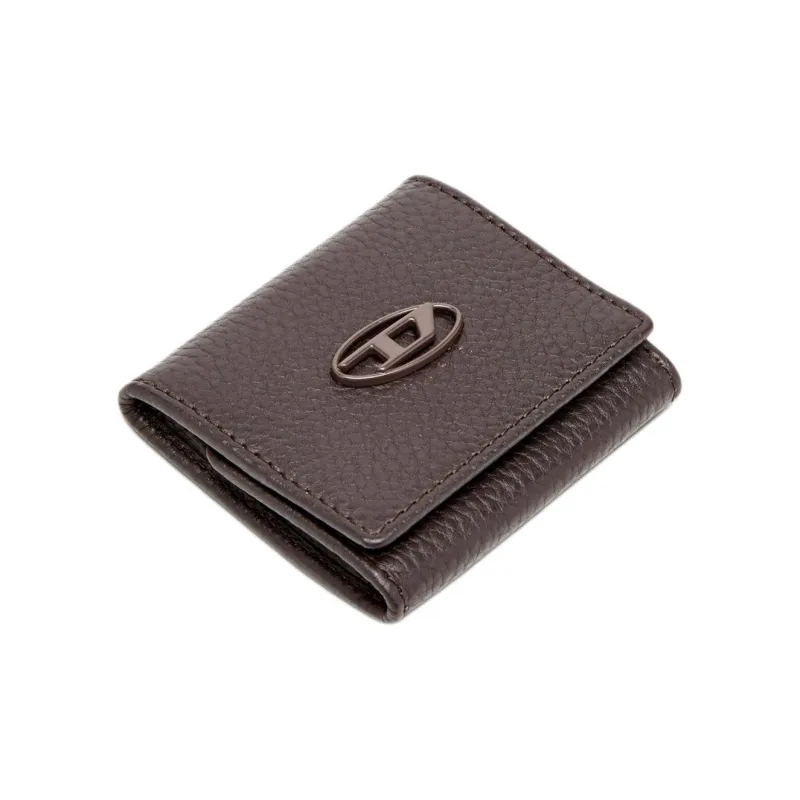 DIESEL Cow Leather Wallet Coin Purse Men's Dark Brown-2