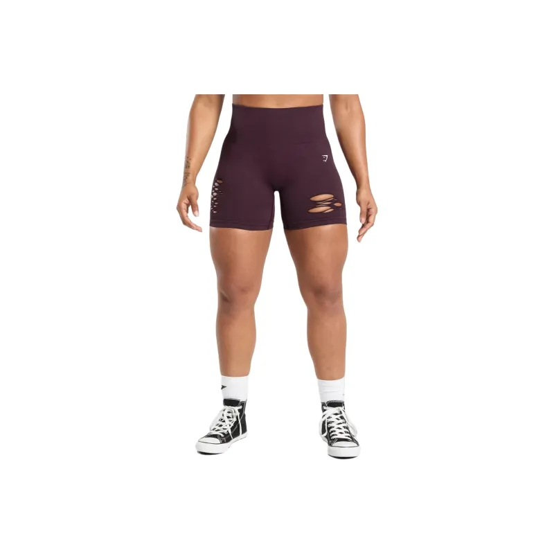 GYMSHARK Gains Seamless Sports Shorts Women's Dark Purple-0