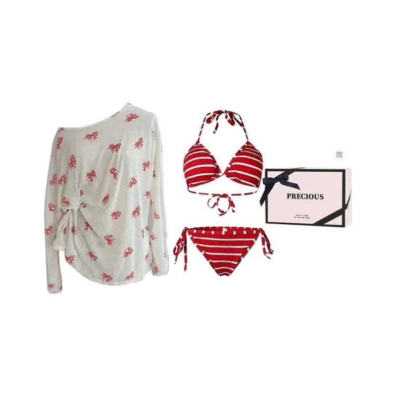 FOCOS STUDIO Swimsuit Set Women's Dragon Fruit Three Piece Set-0