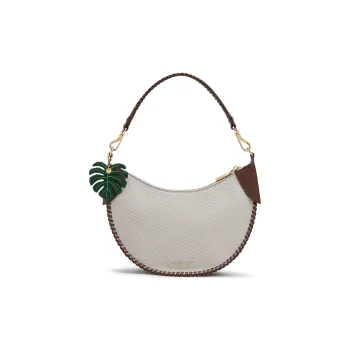 CHARLES&KEITH Canvas With Fabric One Shoulder Bag Women's Taupe Canvas Beige & Taupe