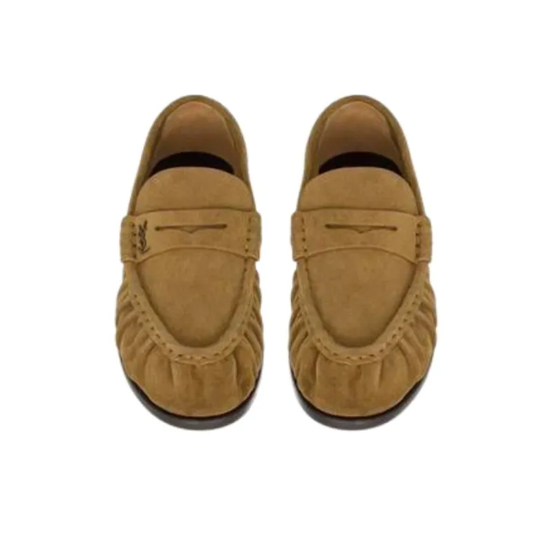 SAINT LAURENT LE LOAFER Supple Casual Single Shoes Women's Brown-3