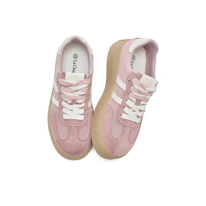 La Chapelle Anti Slip Wear Resistant Skateboard Shoes Women's Pink-1