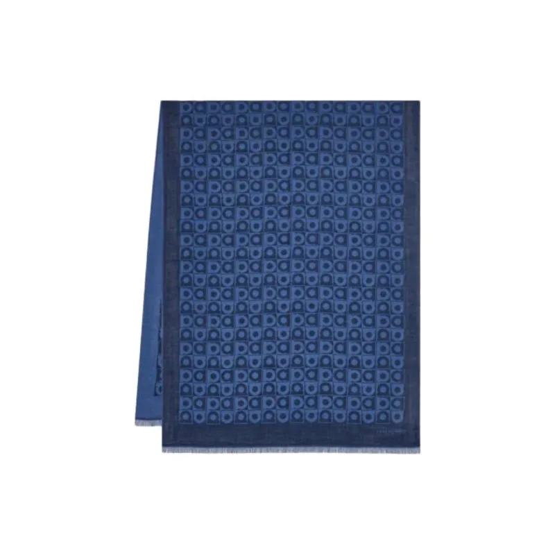 FERRAGAMO Cotton Shawls Men's Blue-1