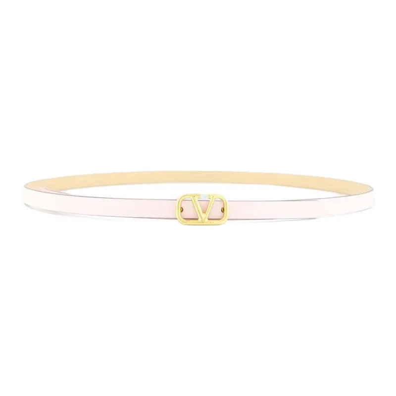 Valentino Calfskin Leather Belts Unisex Pink 1CM-0