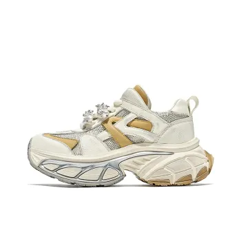 HR Low Top Chunky Sneakers Women's Beige White Yellow