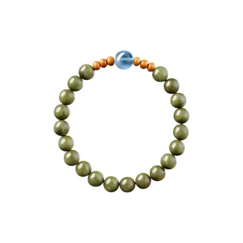 ZUIWENGLANGYASHANWENCHUANG Green Sandalwood Bracelets Unisex