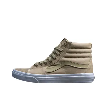 Vans Sk8 Hi Anti Slip Wear Resistant High Top Skateboard Shoes Unisex Khaki Brown